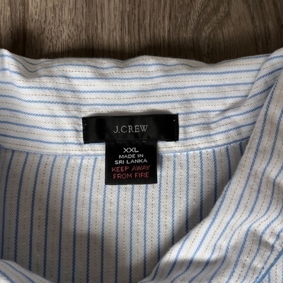 J. Crew Flannel Long-Sleeve Pajama Top In Stripe Size XXL - Picture 5 of 12